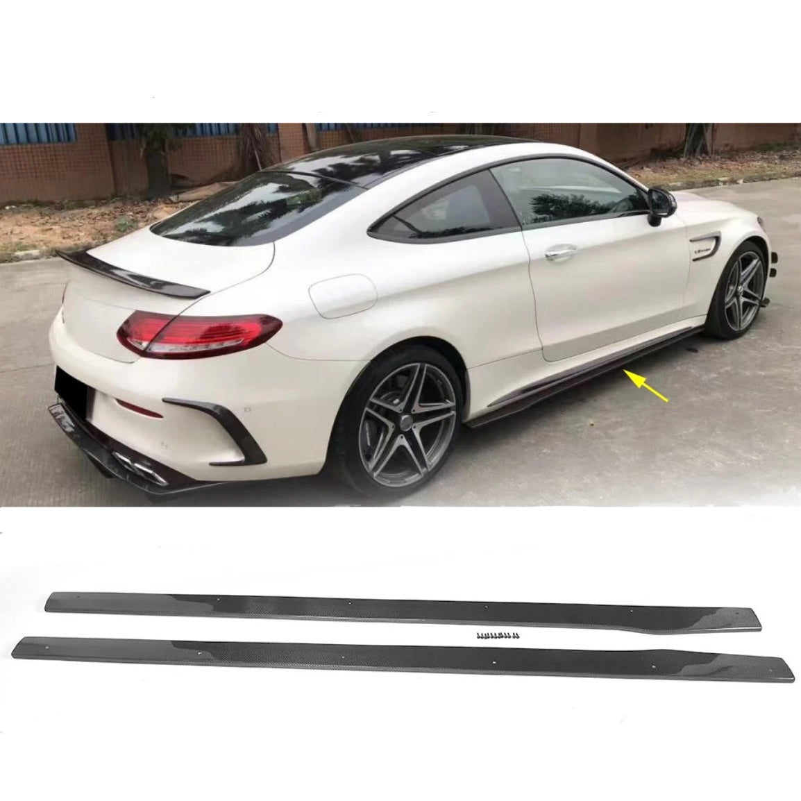Carbon Fiber Side Skirts passend für Mercedes W205 C63