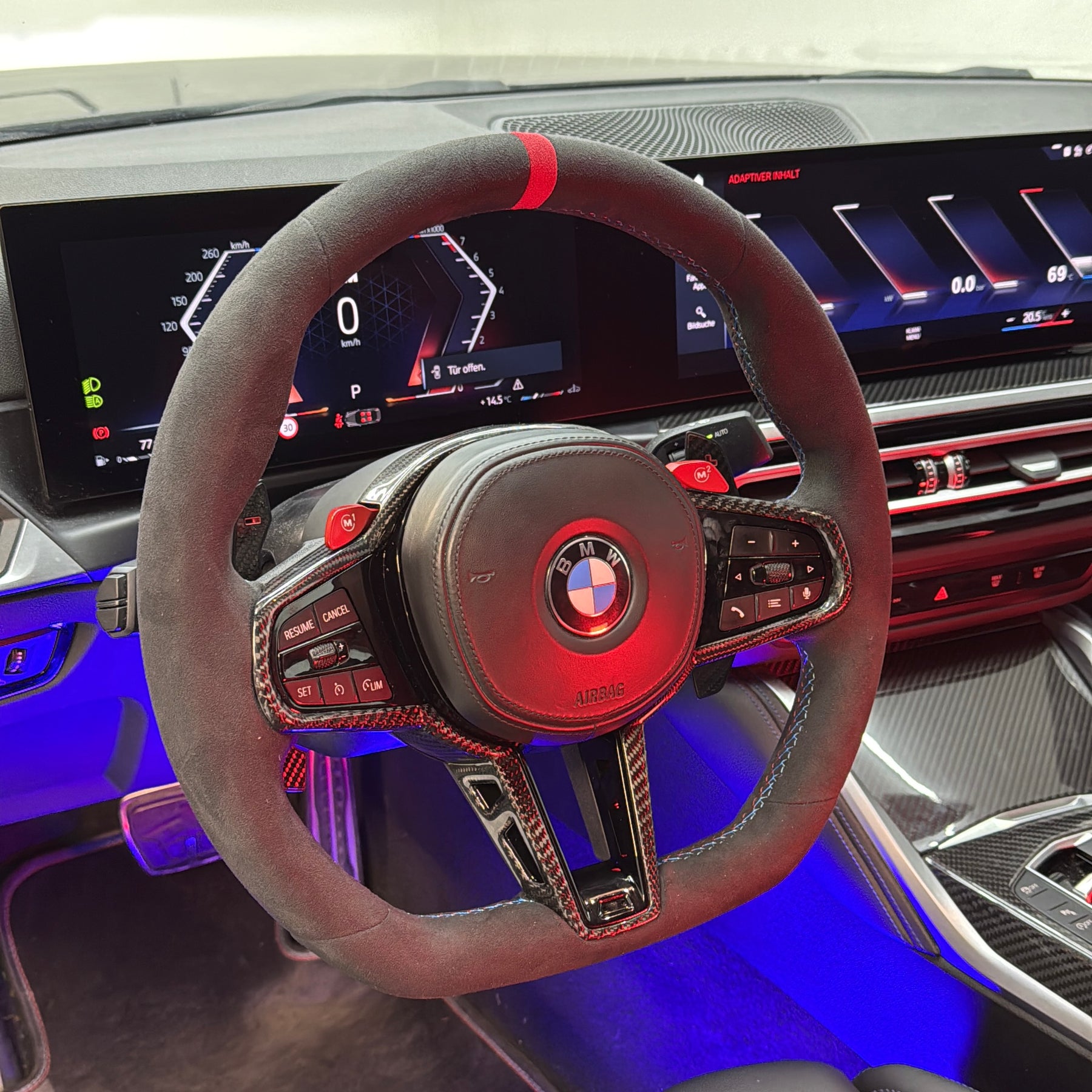 Carbon Alcantara steering wheel LCI suitable for BMW G87 G80 G81 G82