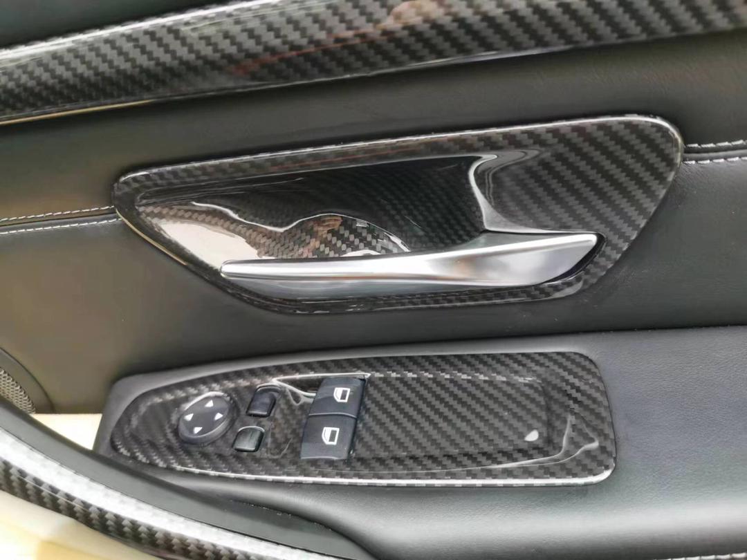Carbon Fiber Door Button Trim passend für BMW F80 F82 F30 F31 F32 F33 F34 F20 F22