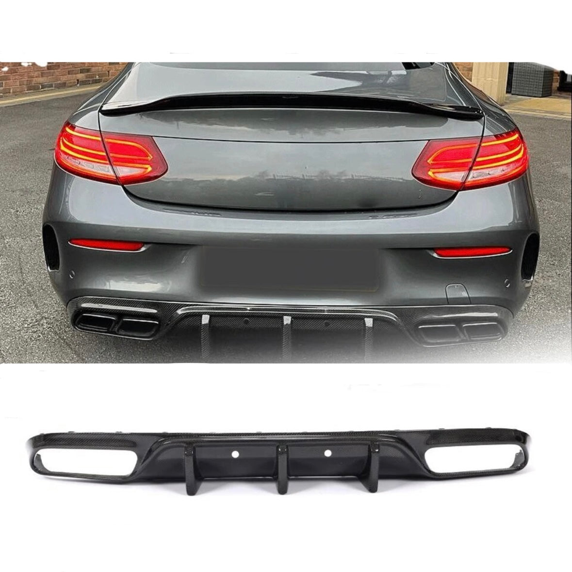 Carbon Fiber Diffusor passend für Mercedes W205 C63