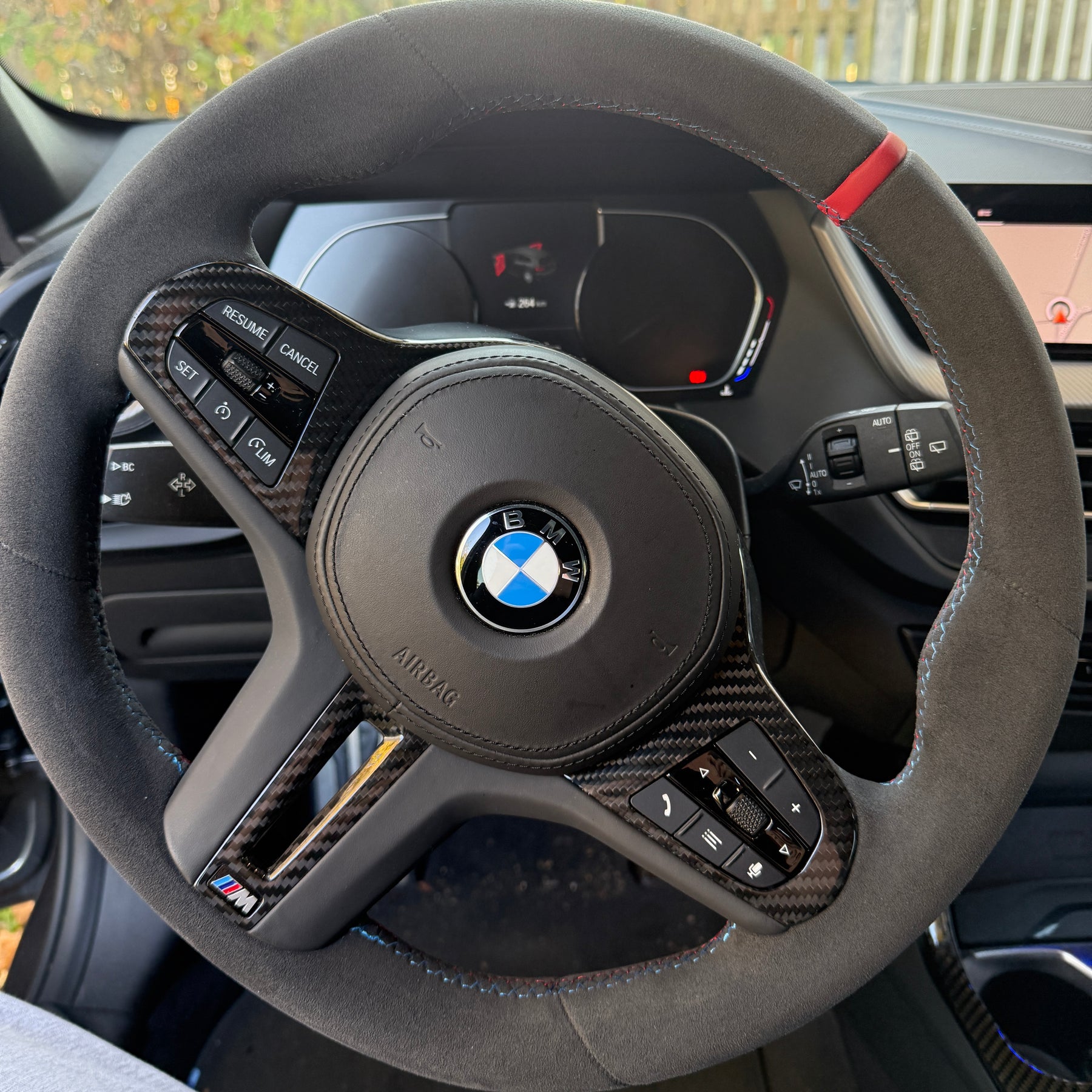 Carbon Alcantara steering wheel LCI suitable for BMW G87 G80 G81 G82