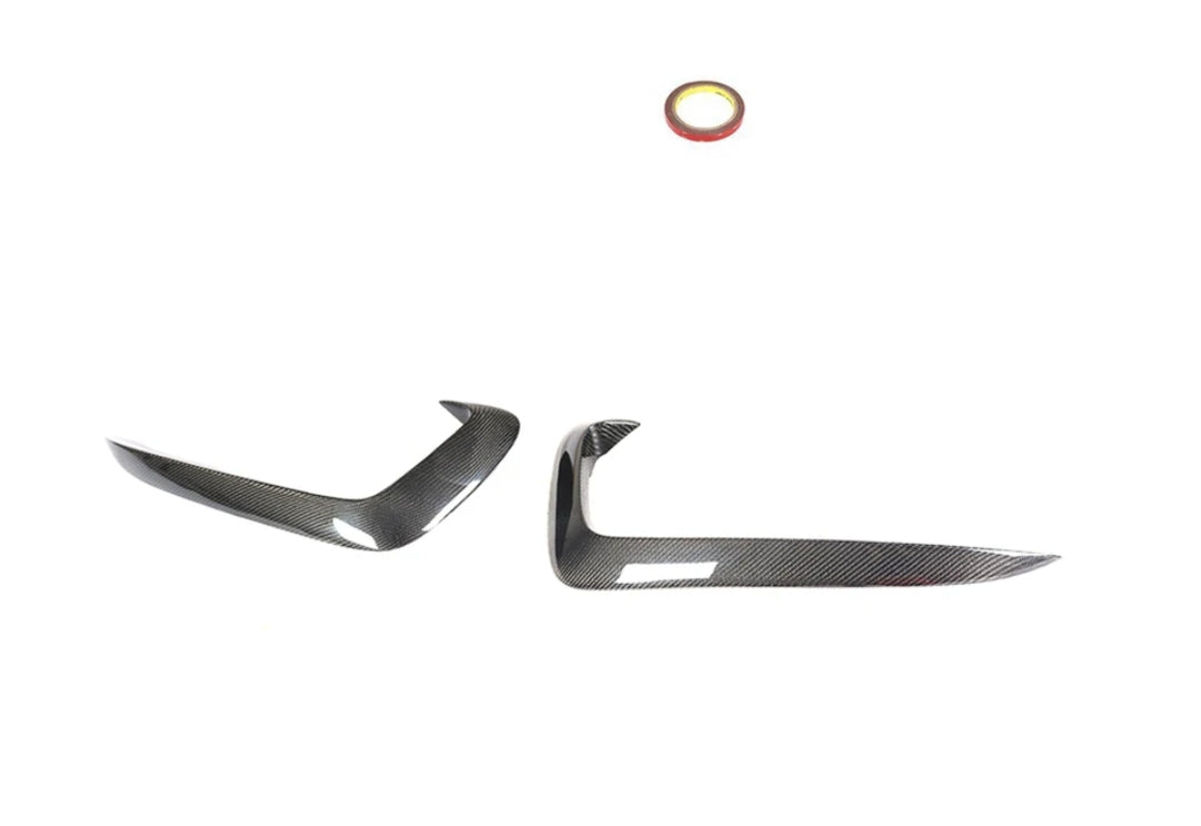 Carbon Fiber Front Bumper Fog Lamp Canards Fins Vent passend für Audi A5 Sline S5