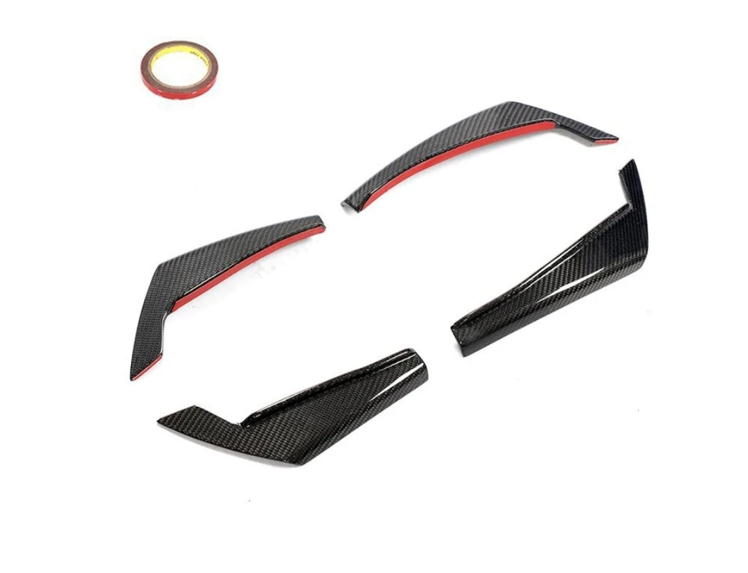 Carbon Fiber Car Front Bumper Fins Splitters Canards passend für Audi A4 B9