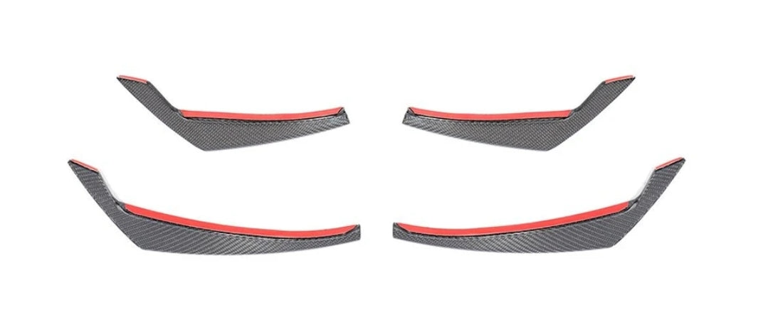 Carbon Fiber Car Front Bumper Fins Splitters Canards passend für Audi A4 B9