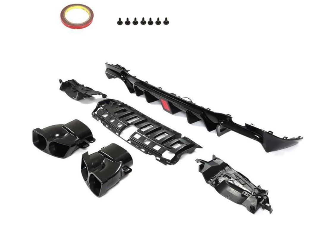 Carbon Fiber Car Rear Bumper Diffuser Exhaust Tips passend für Mercedes-Benz E Class W213 Sport E43 AMG Sedan