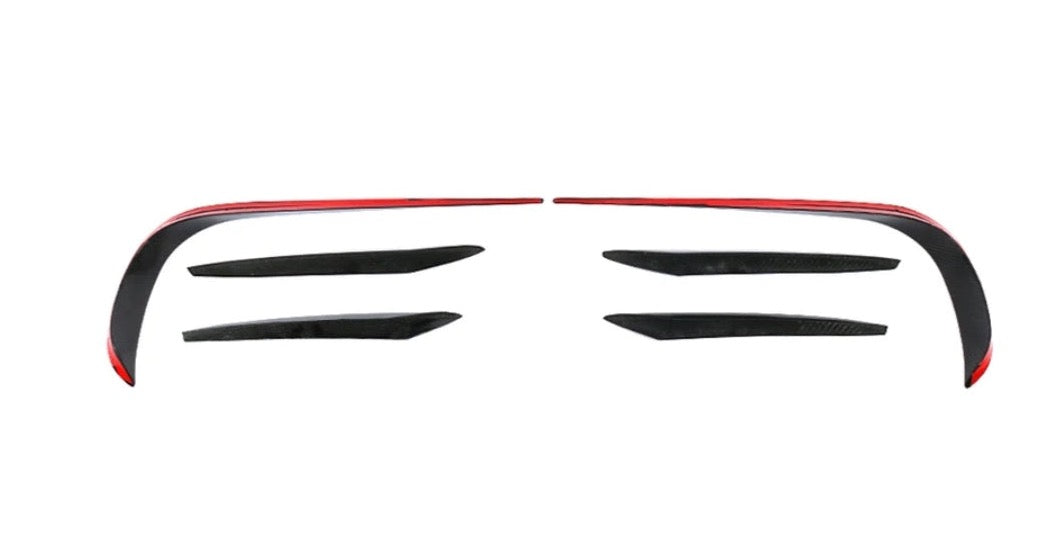 Carbon Fiber Car Front Bumper Fender Trim Fins Canards passend für Mercedes-Benz E Class W213 E250 E300 E400 Sport Sedan Coupe