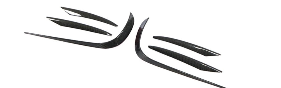 Carbon Fiber Car Front Bumper Fender Trim Fins Canards passend für Mercedes-Benz E Class W213 E250 E300 E400 Sport Sedan Coupe