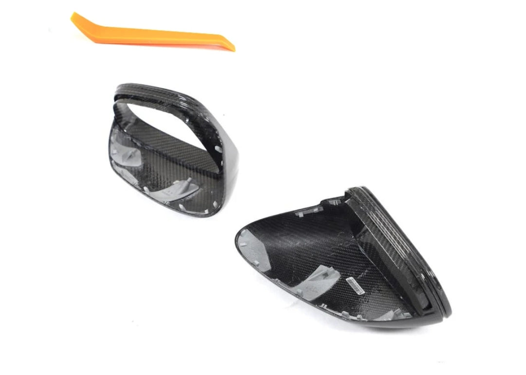 Carbon Fiber Car Rear View Mirror Covers Caps passend für Porsche Taycan Turbo S