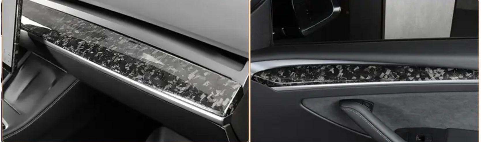 Carbon Fiber Interior Cover passend für Tesla Model 3 Model Y