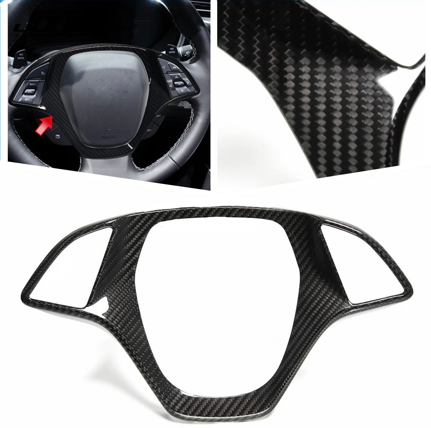 Carbon Fiber Steering Wheel Cover passend für Chevrolet Corvette C7