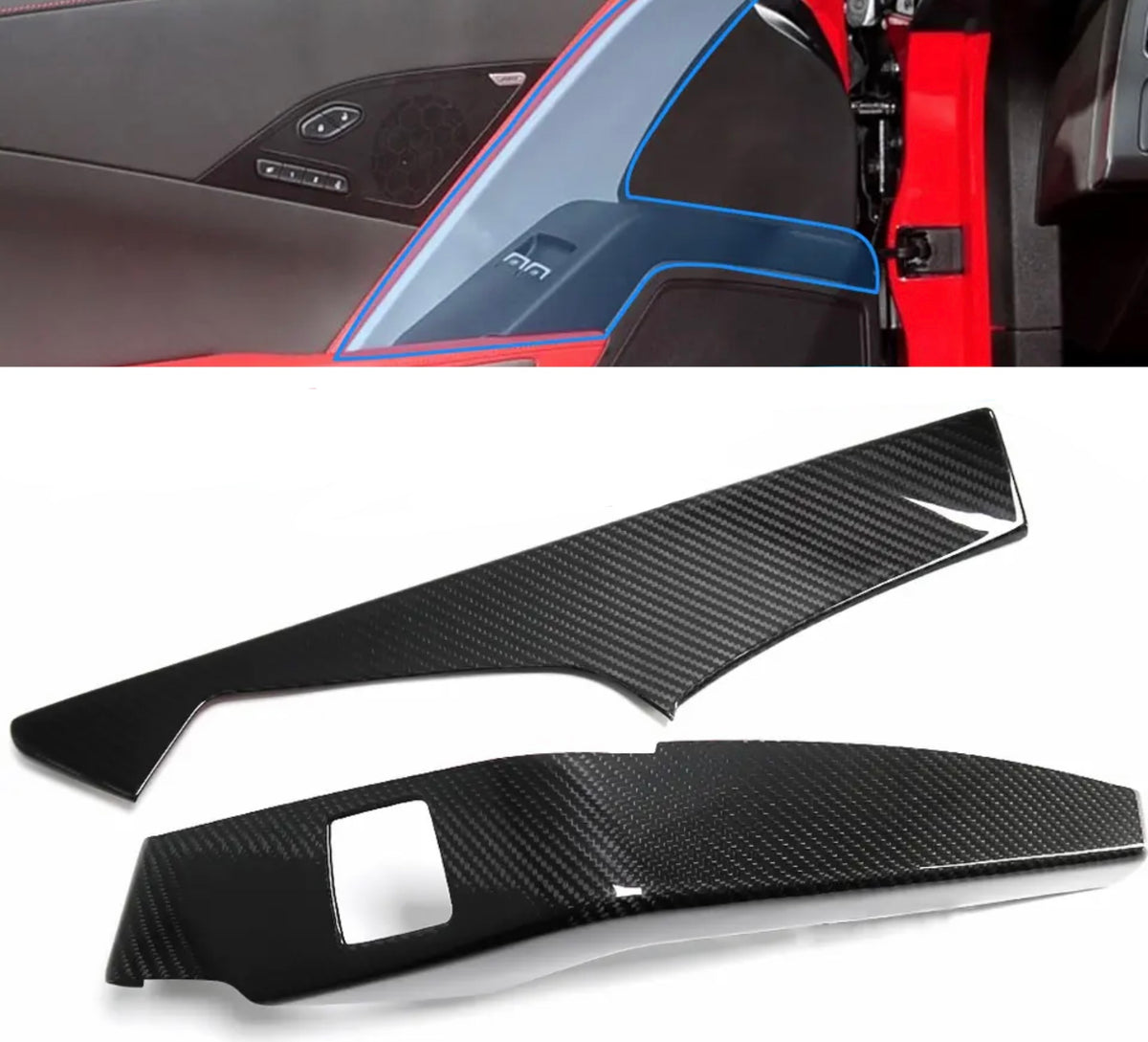 Carbon Fiber Window Lift Interior passend für Chevrolet Corvette C7