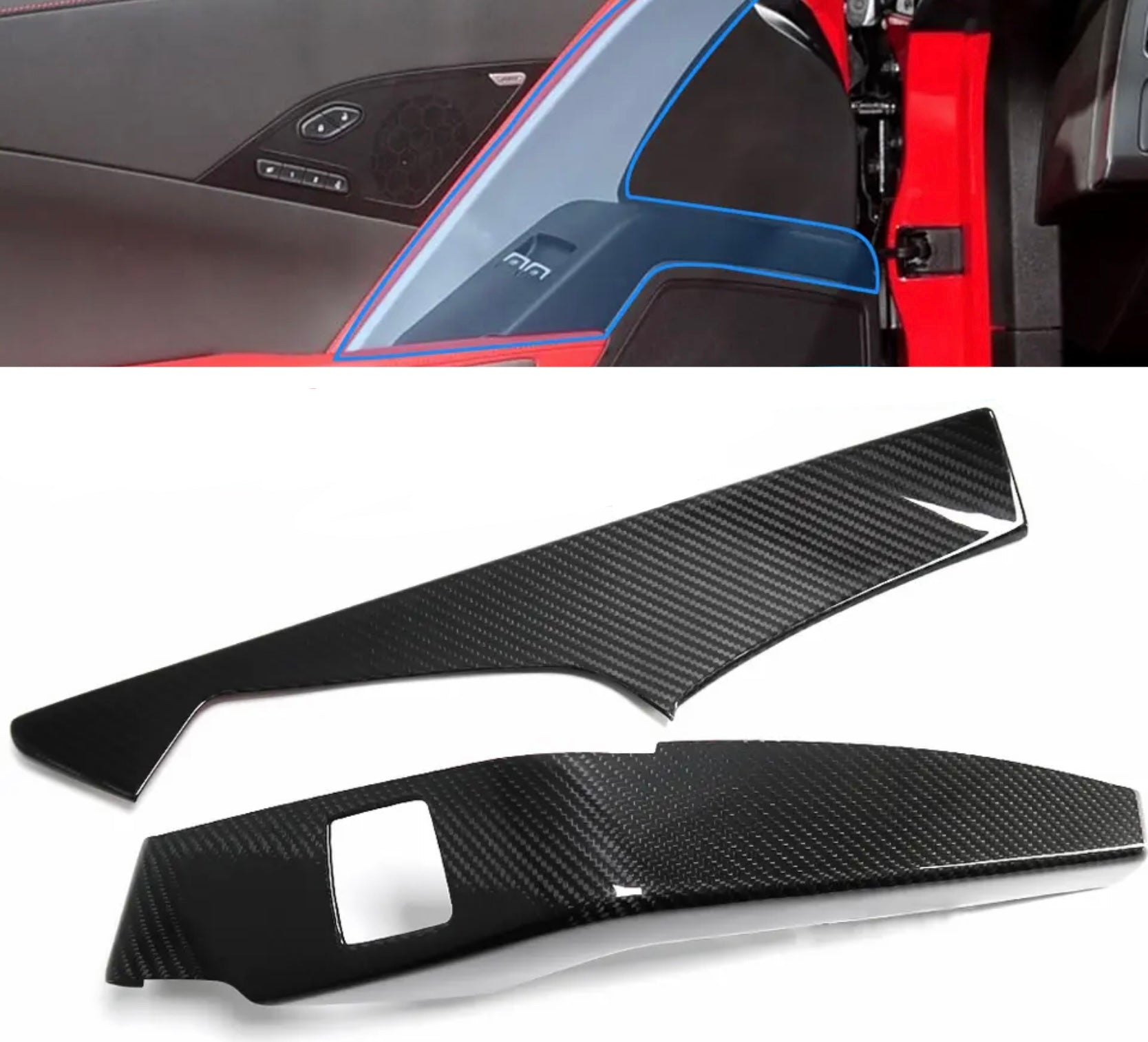 Carbon Fiber Window Lift Interior passend für Chevrolet Corvette C7