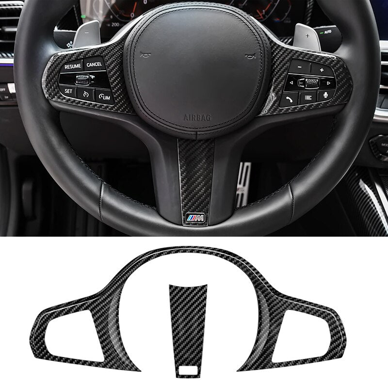 Carbon Fiber Steering Wheel Cover suitable for BMW G Series