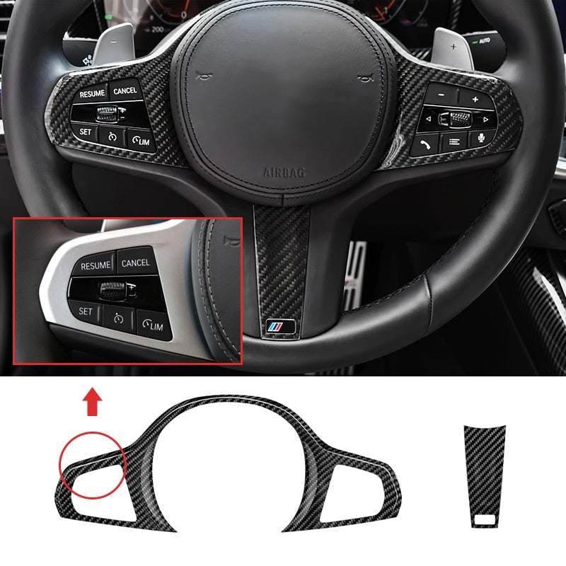 Carbon Fiber Steering Wheel Cover suitable for BMW G Series