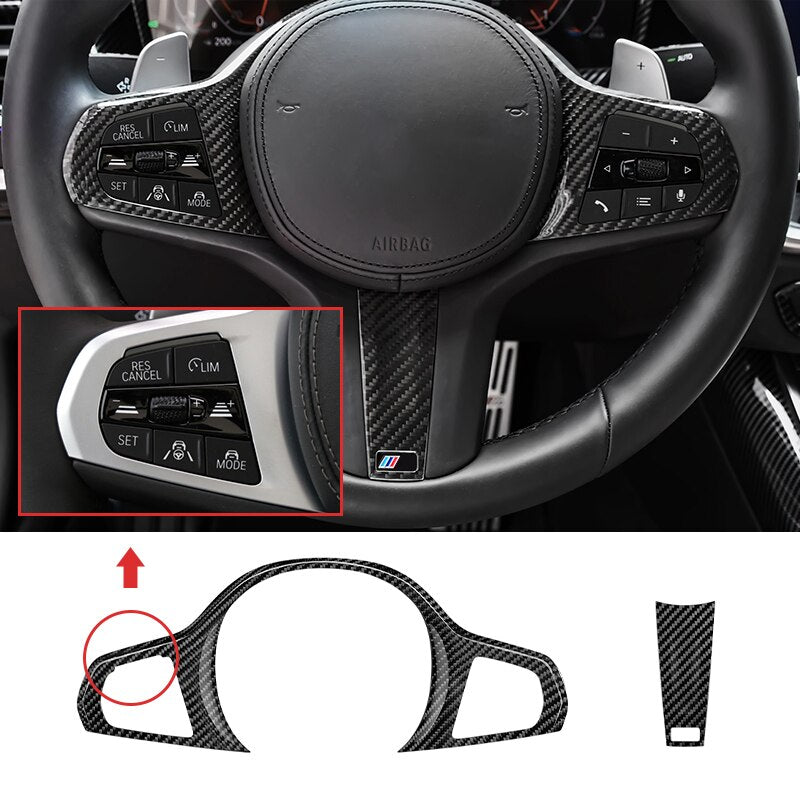 Carbon Fiber Steering Wheel Cover suitable for BMW G Series