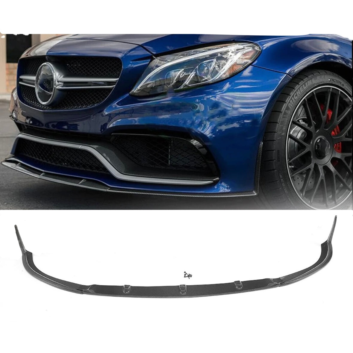 Carbon Fiber Front Splitter v2 for Mercedes W205 C63