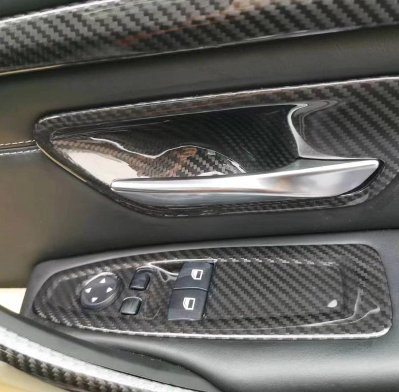 Carbon Fiber Door Button Trim passend für BMW F80 F82 F30 F31 F32 F33 F34 F20 F22