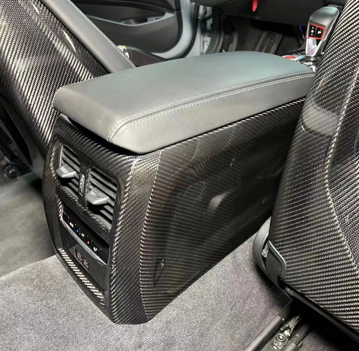 Jeu D'habillage Console Centrale Carbone Intérieur BMW 7 G11 G12 - 6 Pièces - OEM - Fabrication Allemagne
