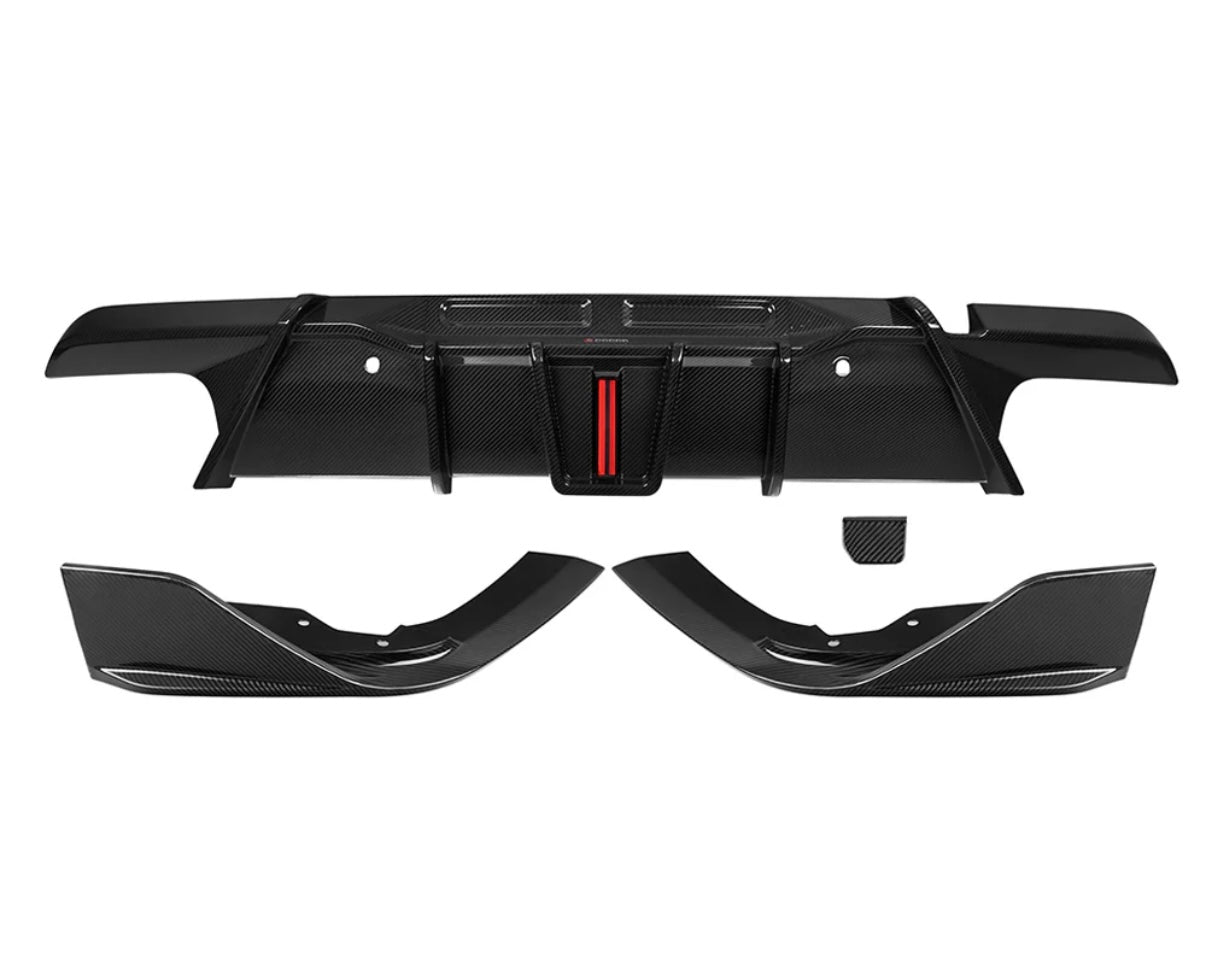 Carbon Fiber Diffuser With Brake Light passend für BMW X6M F96 LCI