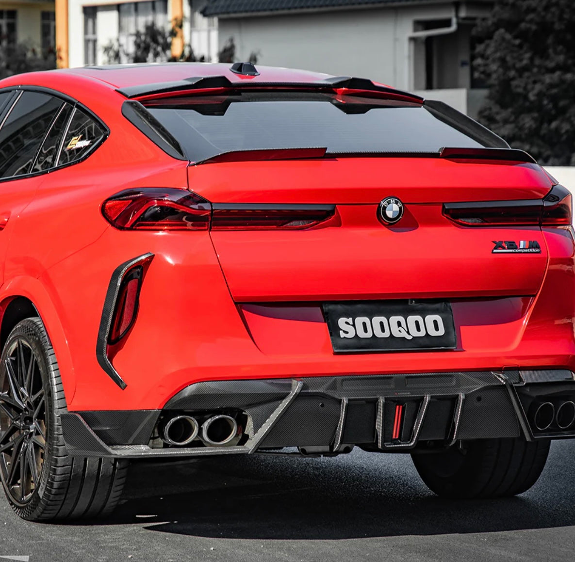 Carbon Fiber Diffuser With Brake Light passend für BMW X6M F96 LCI