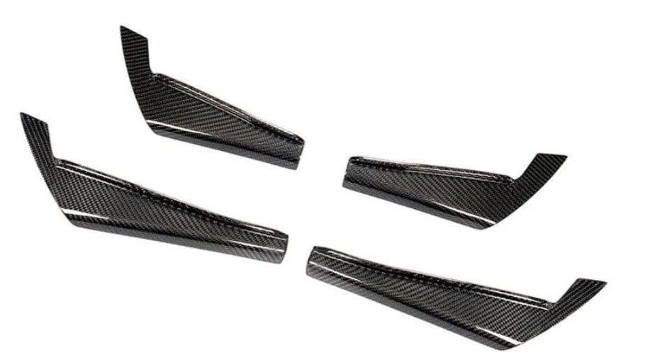 Carbon Fiber Car Front Bumper Fins Splitters Canards For Audi A4 B9