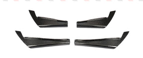 Carbon Fiber Car Front Bumper Fins Splitters Canards For Audi A4 B9