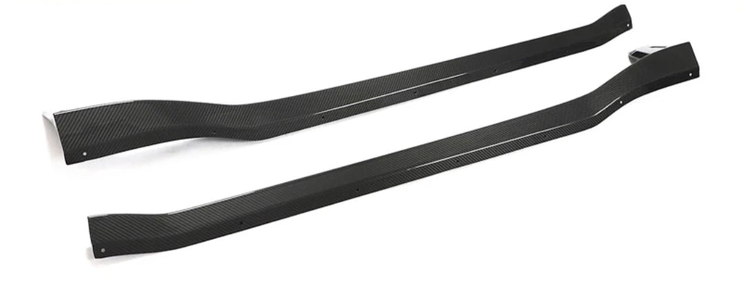 Carbon Fiber Car Side Skirts Splitters For Porsche 911 Turbo S