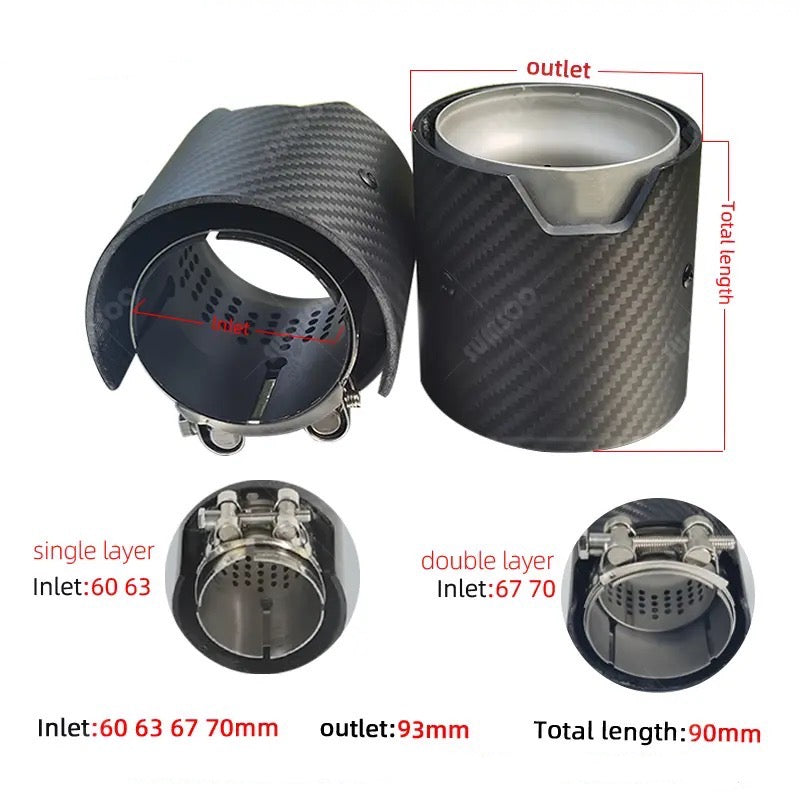 1PCS Carbon Fiber Exhaust Tip for BMW M2 M3 M4 M135i M235i M140i M240i M335i M340i M435i