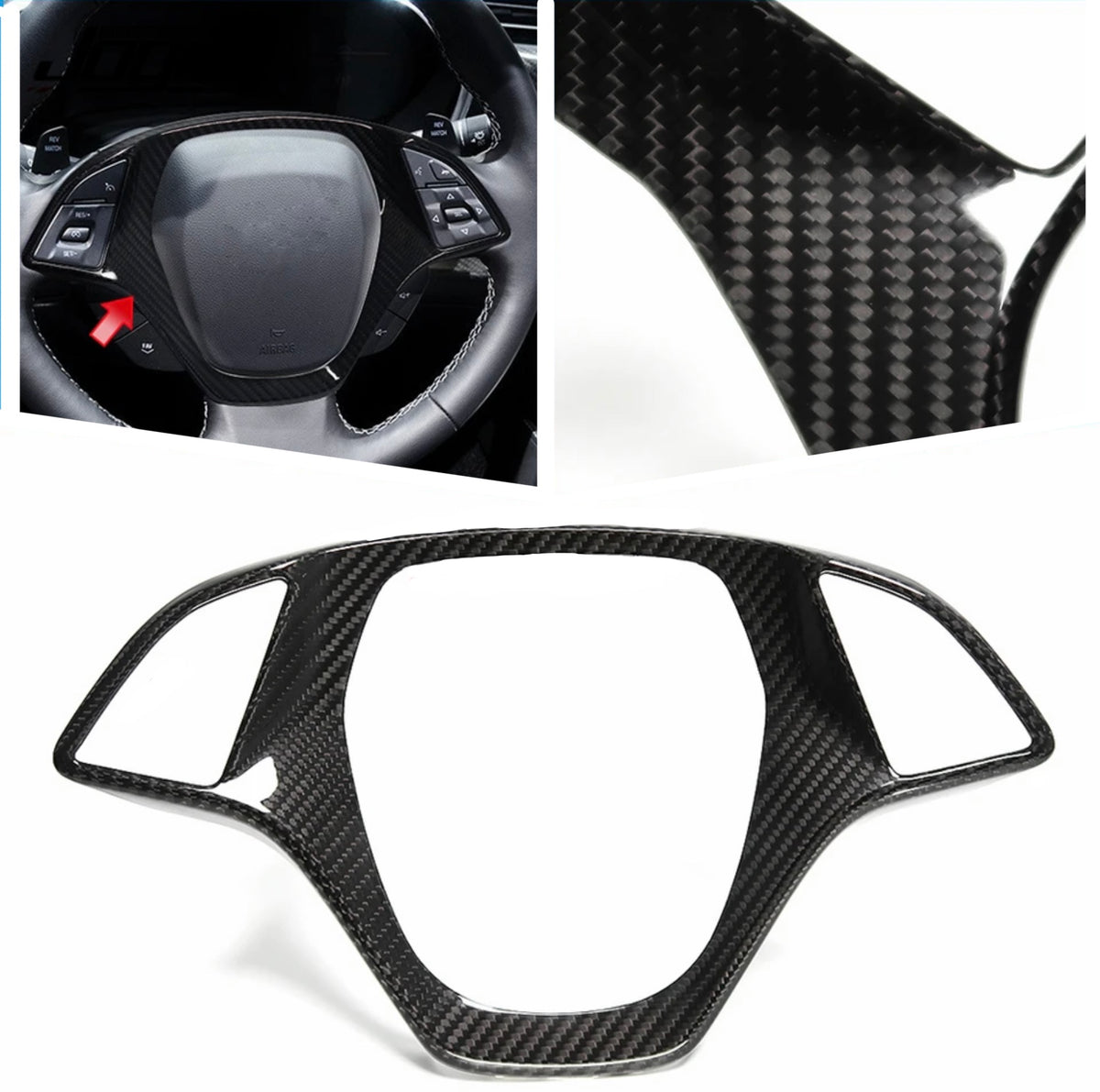 Carbon Fiber Steering Wheel Cover for Chevrolet Corvette C7