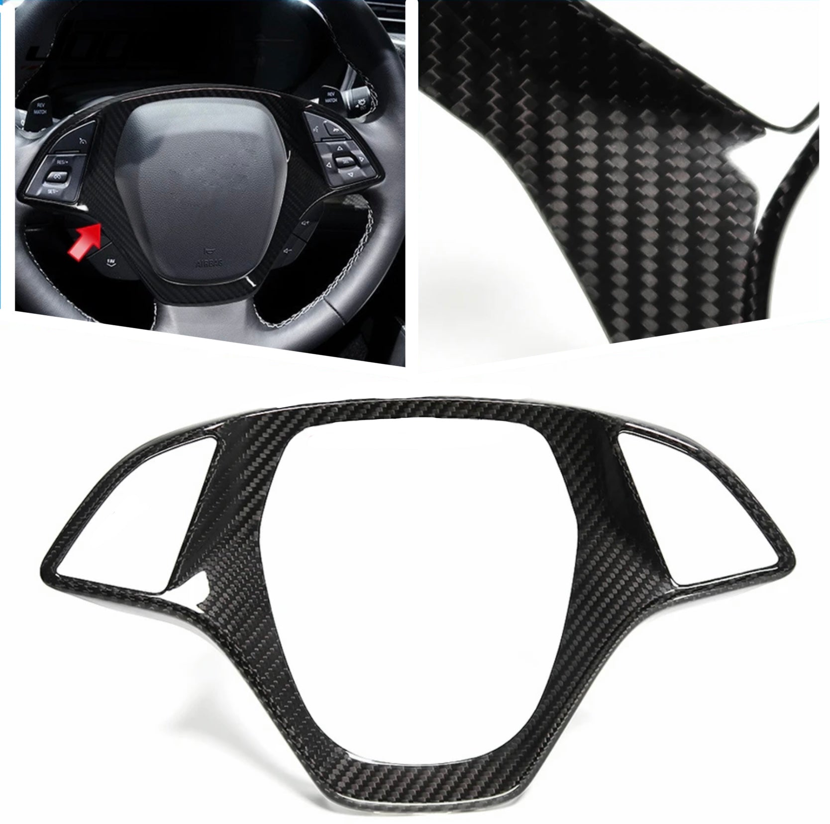 Carbon Fiber Steering Wheel Cover for Chevrolet Corvette C7