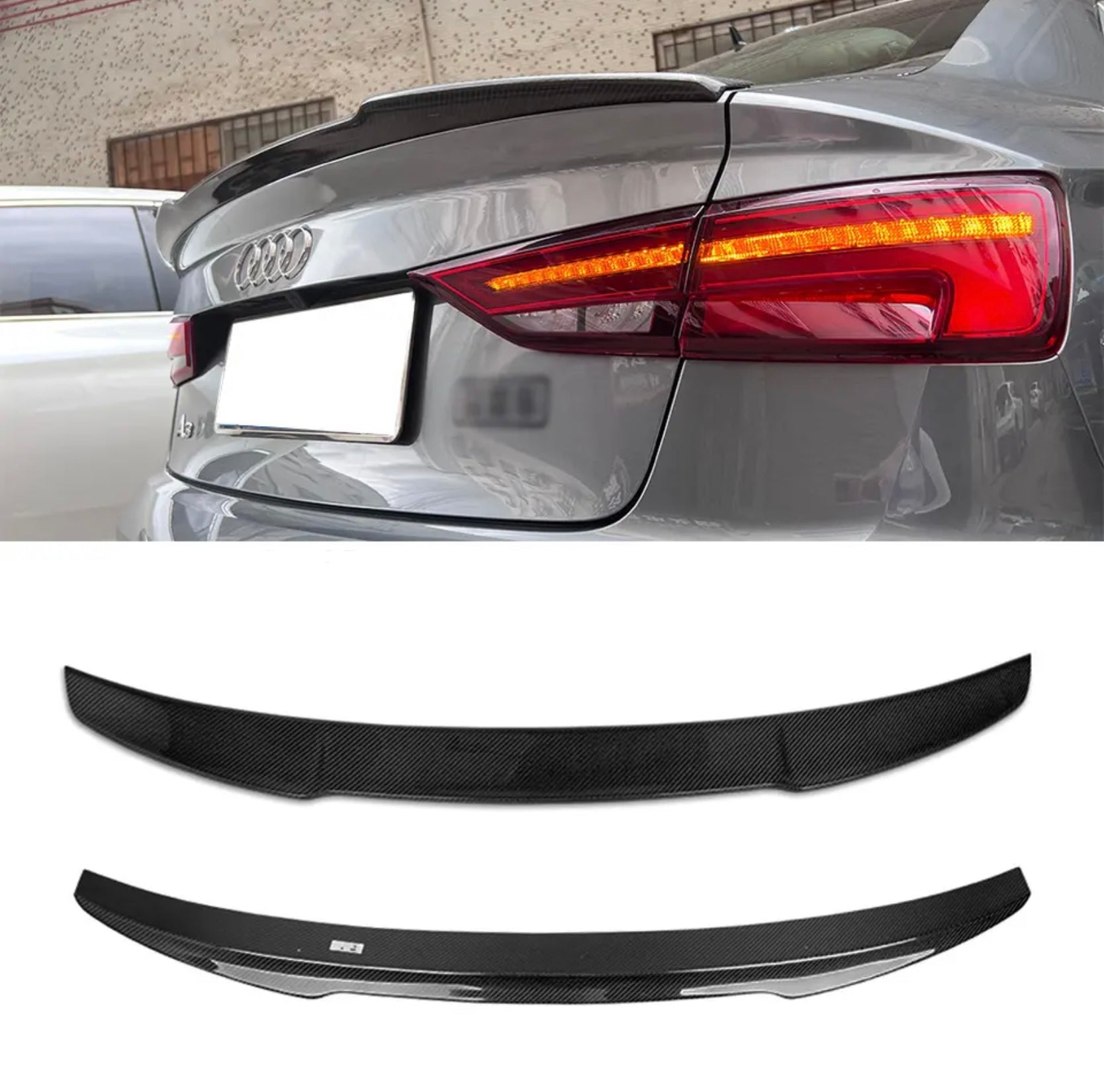 Carbon Fiber Rear Spoiler for AUDI A3 8V Sedan