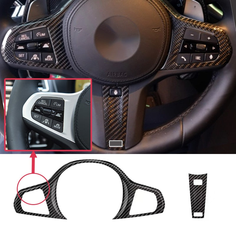 Carbon Fiber Steering Wheel Cover for BMW G Series